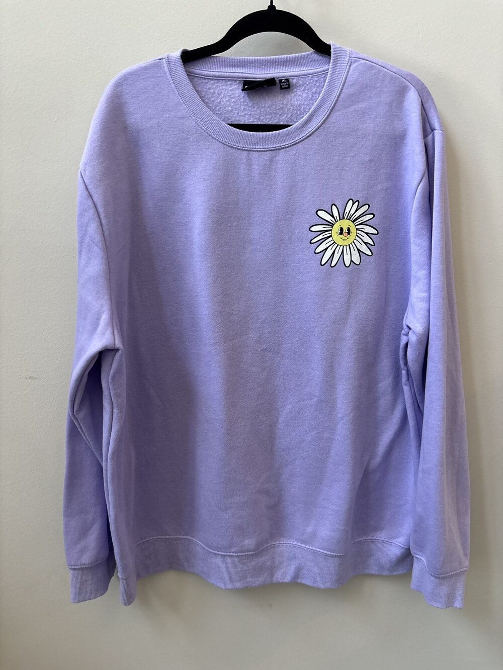 Purple Have A Good Day Daisy Graphic Sweatshirt Size XL
